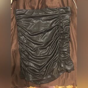 Katie J NYC Shimmering Black Asymmetrical Skirt